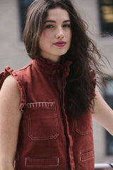 Pablo Vest in Dark Rust