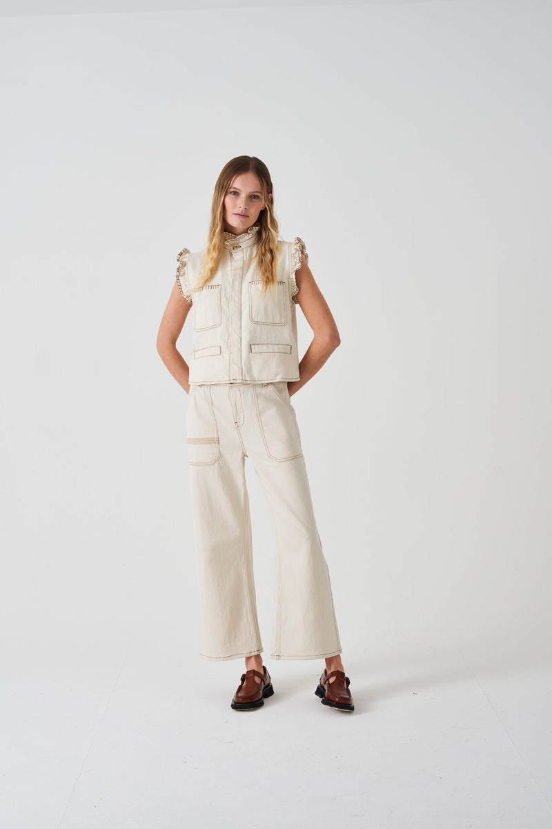 Elodie Jean in Ecru Denim - seventy + mochi