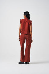 Patched Pocket Mabel Jean in Dark Rust - seventy + mochi