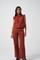 Patched Pocket Mabel Jean in Dark Rust - seventy + mochi