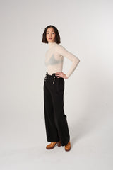 Marie Sailor Jean in Black Denim - seventy + mochi