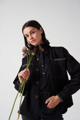 Pablo Jacket in Black Denim - seventy + mochi